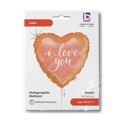 Folieballong Hjärtan I Love You Rosé Guld 46cm