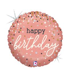 Folieballong Happy Birthday Rosé Guld 46cm