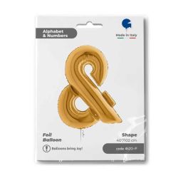 Teckenballong Folie & Guld 100cm