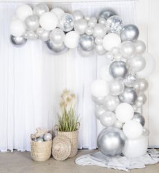 Ballongbåge Arch Kit Silver Krom