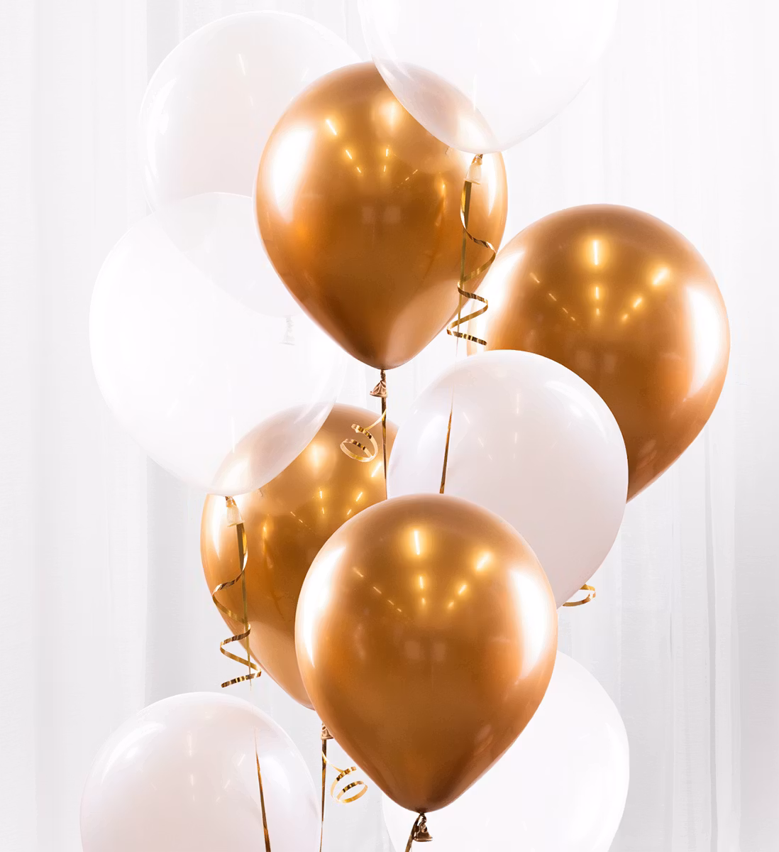 Ballongbukett Guld Krom