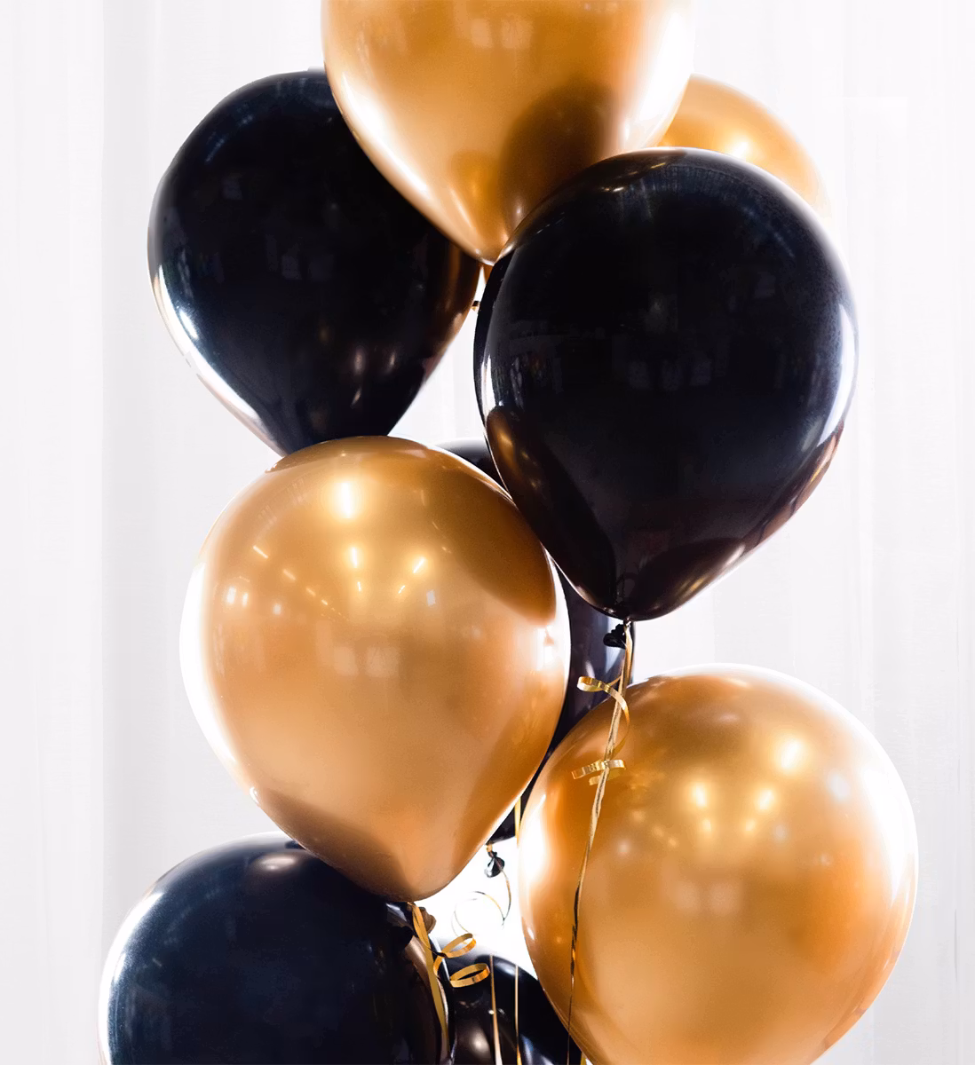 Ballongbukett Svart och Guld