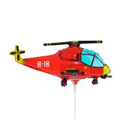 Folieballong Helikopter Röd 30cm