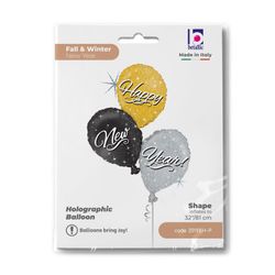 Folieballong Trio Happy New Year 81cm