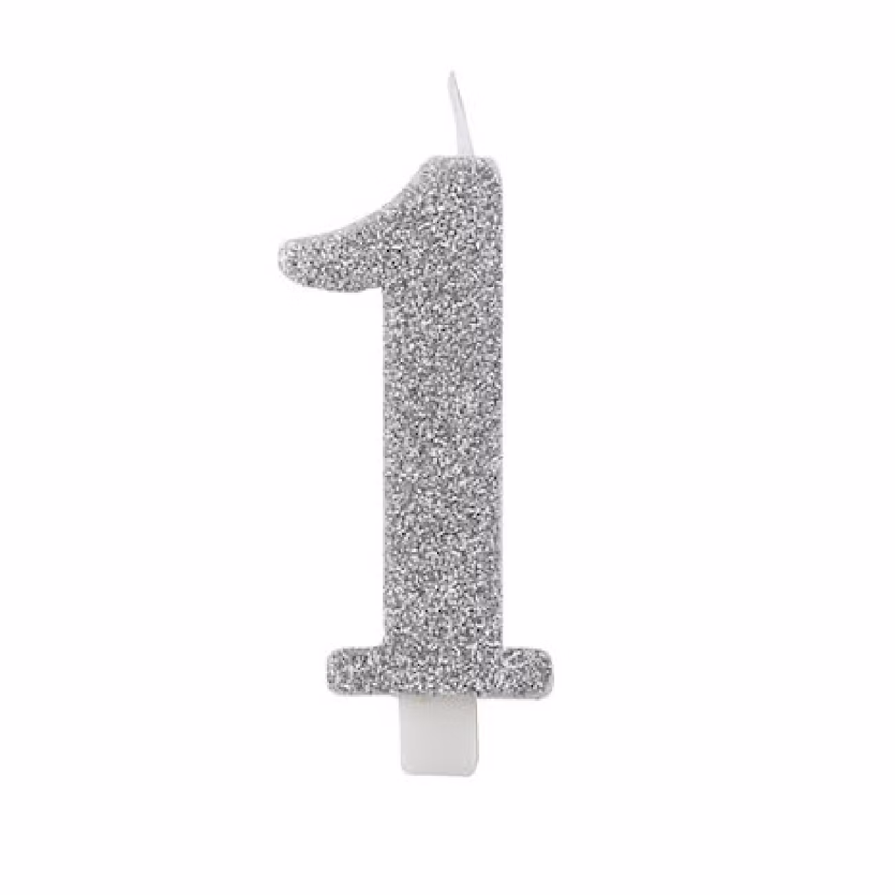 Tårtljus Siffra Silver Glitter