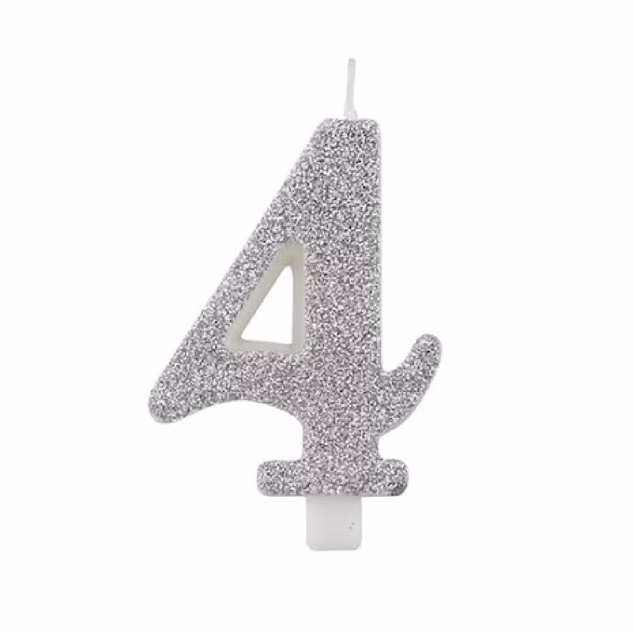 Tårtljus Siffra Silver Glitter