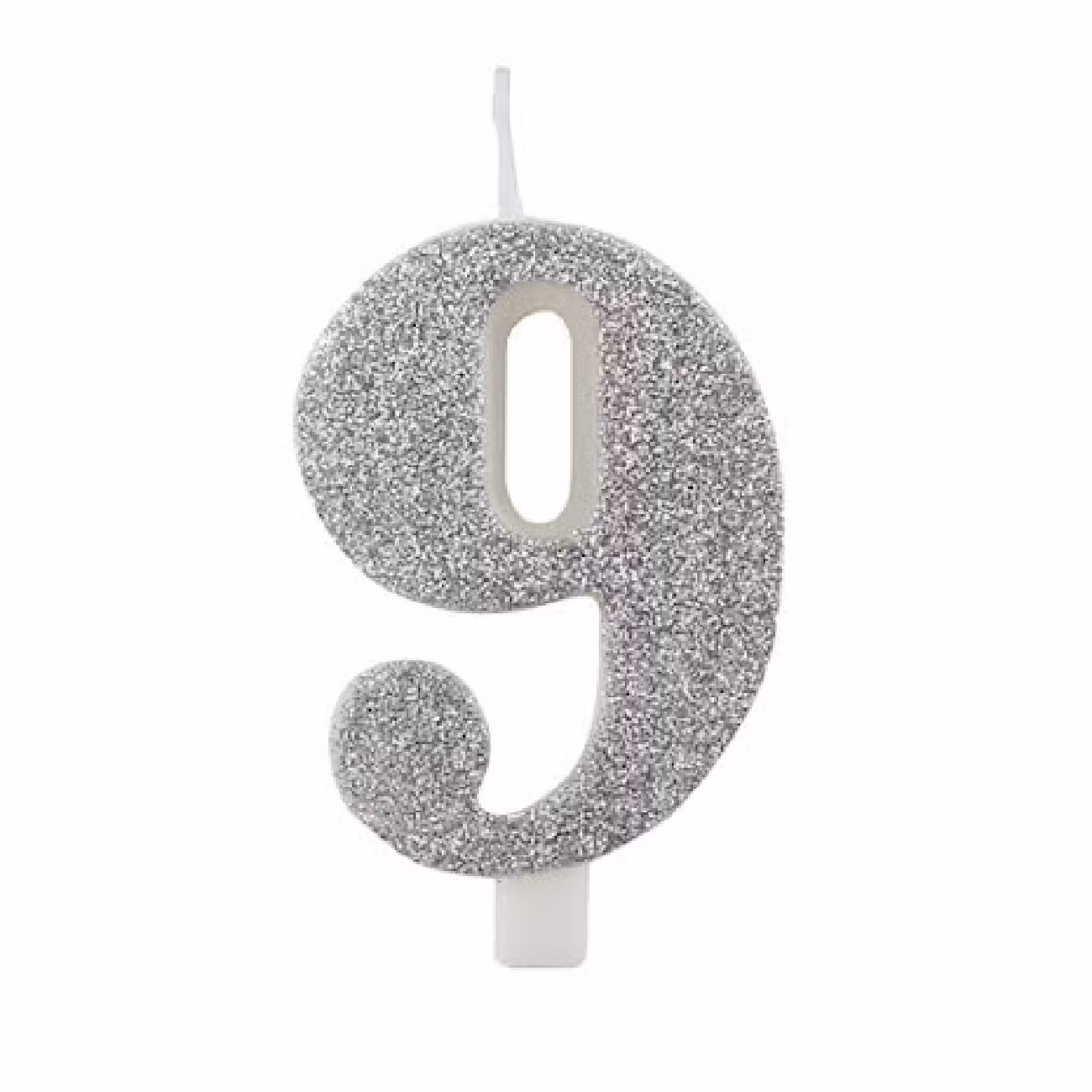 Tårtljus Siffra Silver Glitter