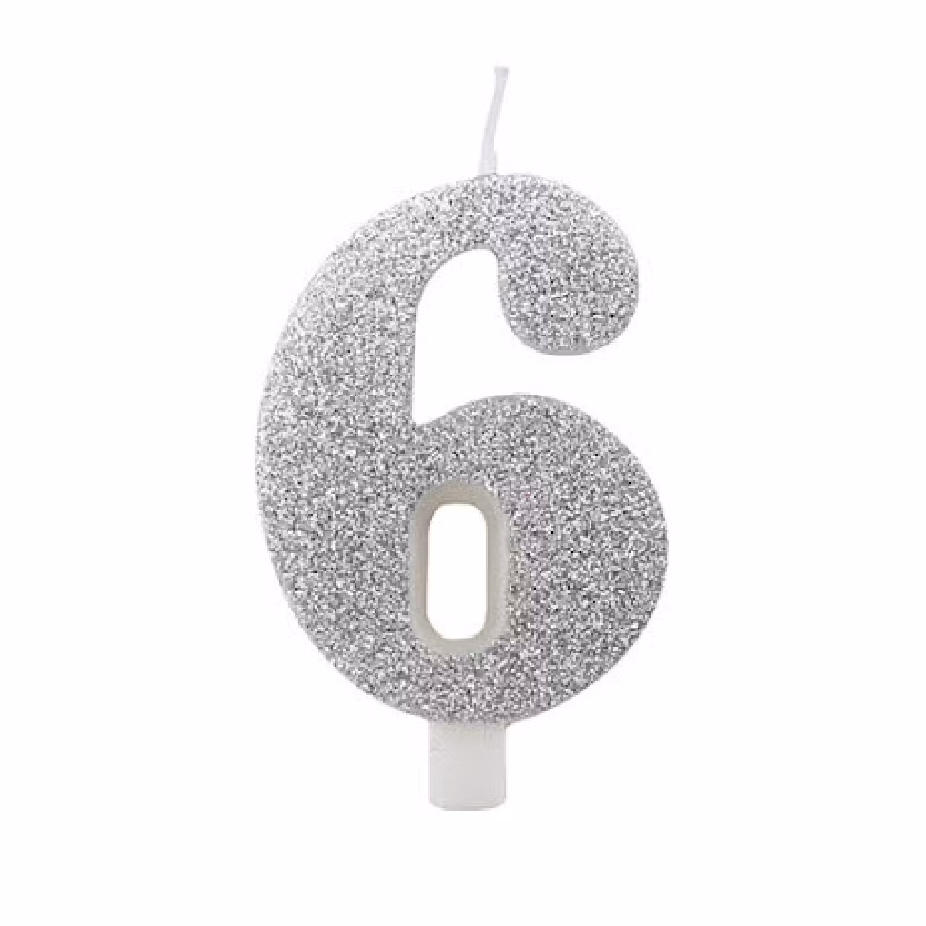 Tårtljus Siffra Silver Glitter