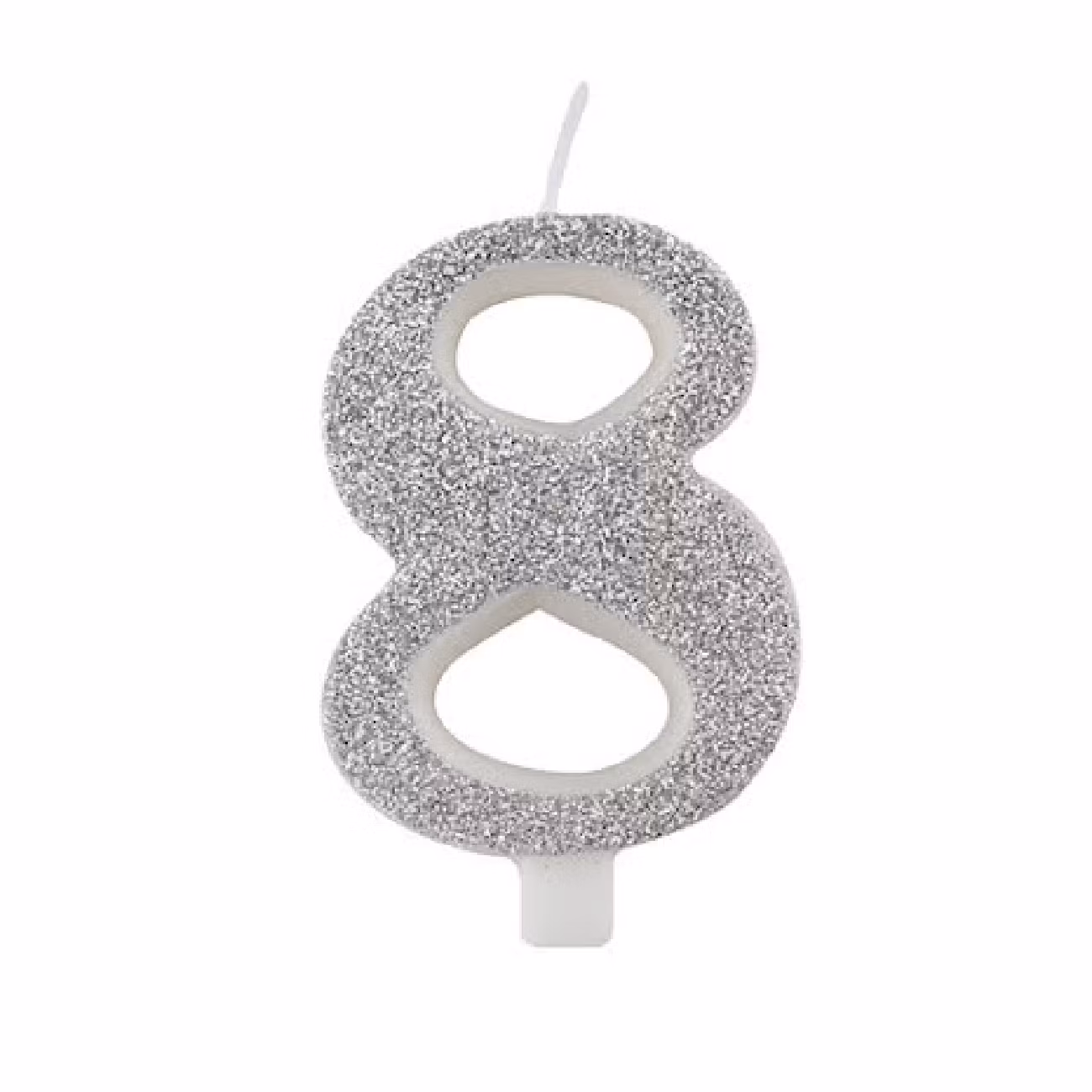 Tårtljus Siffra Silver Glitter