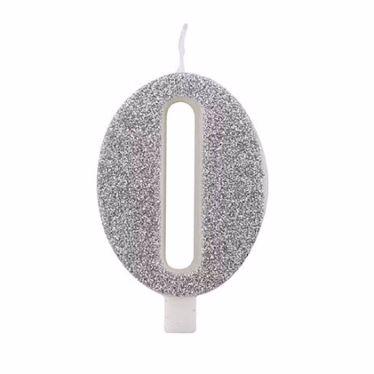 Tårtljus Siffra Silver Glitter