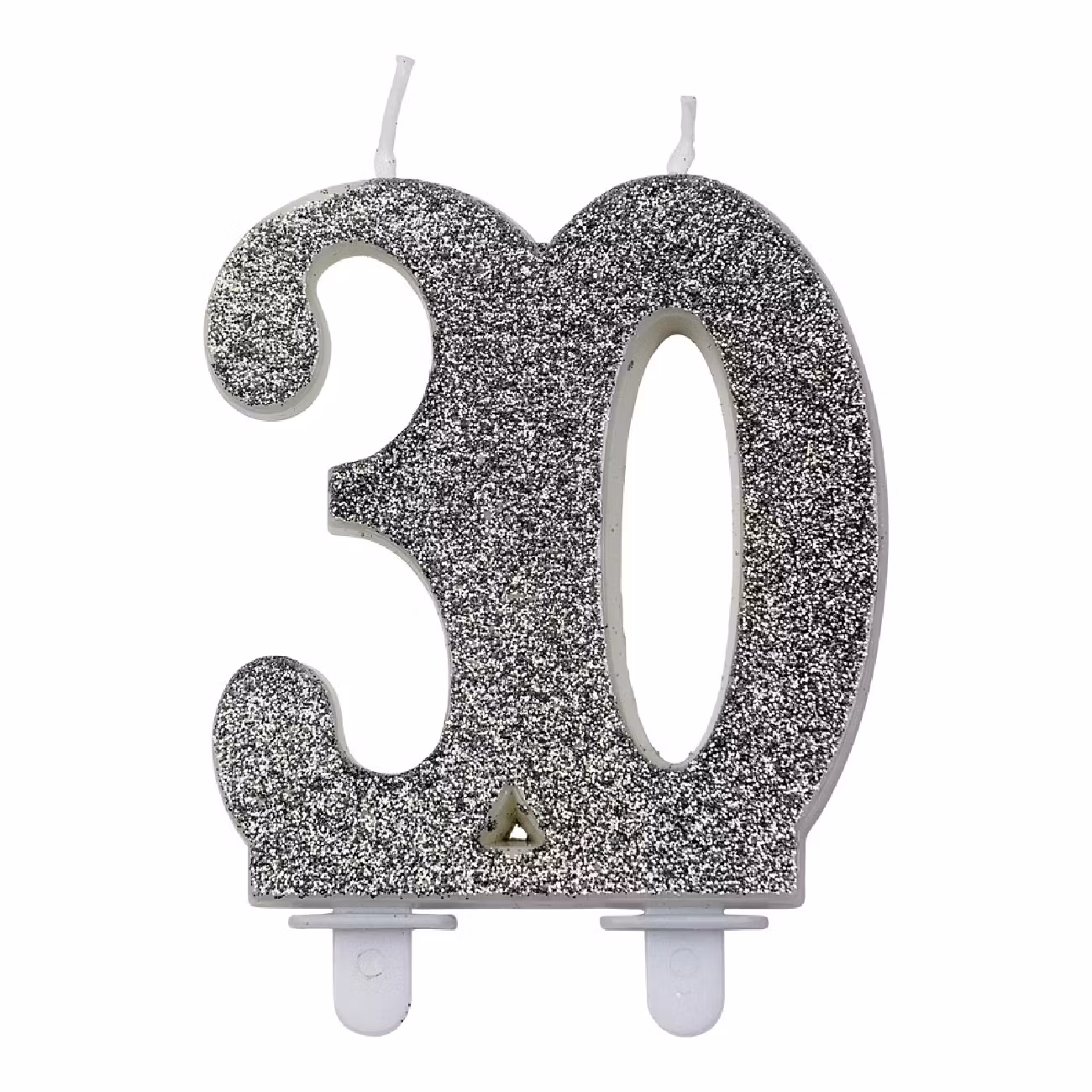 Tårtljus Siffra 30 Silver Glitter