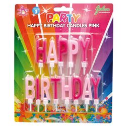 Tårtljus Happy Birthday Rosa