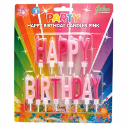 Tårtljus Happy Birthday Rosa