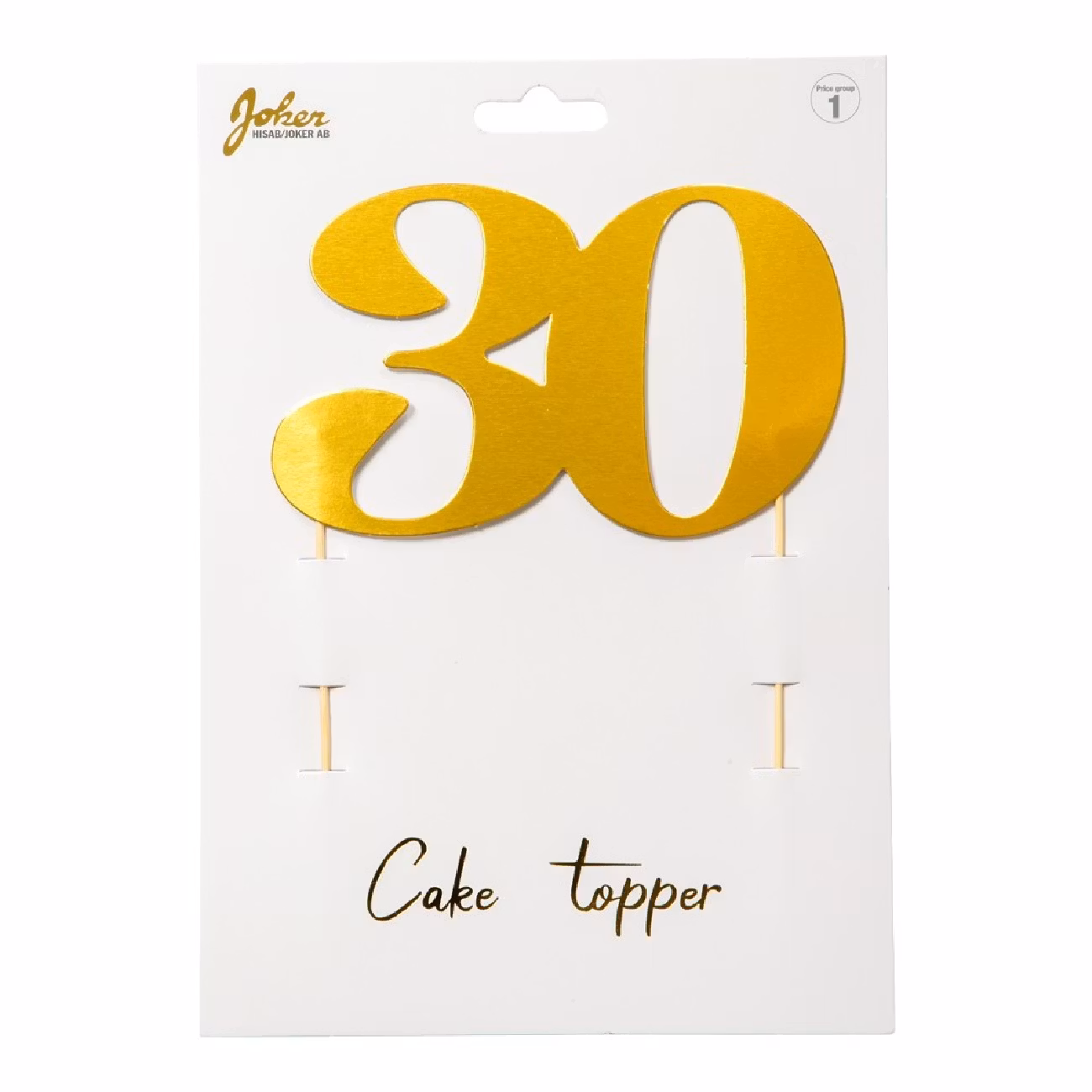 Cake Toppers Nummer # 30 Guld