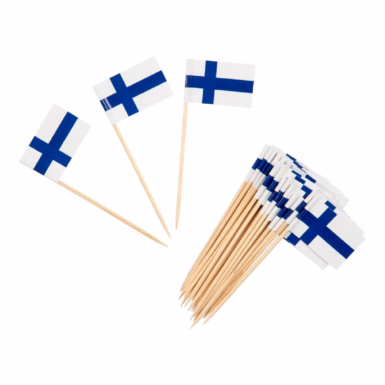Tårtdekoration Cocktail Flagga Finland 30-pack