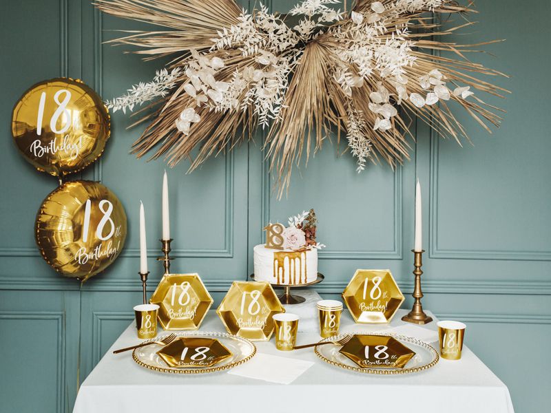 Pappersmuggar 18th Birthday Guld Metallic