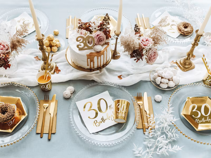 Pappersmuggar 30th Birthday Guld Metallic