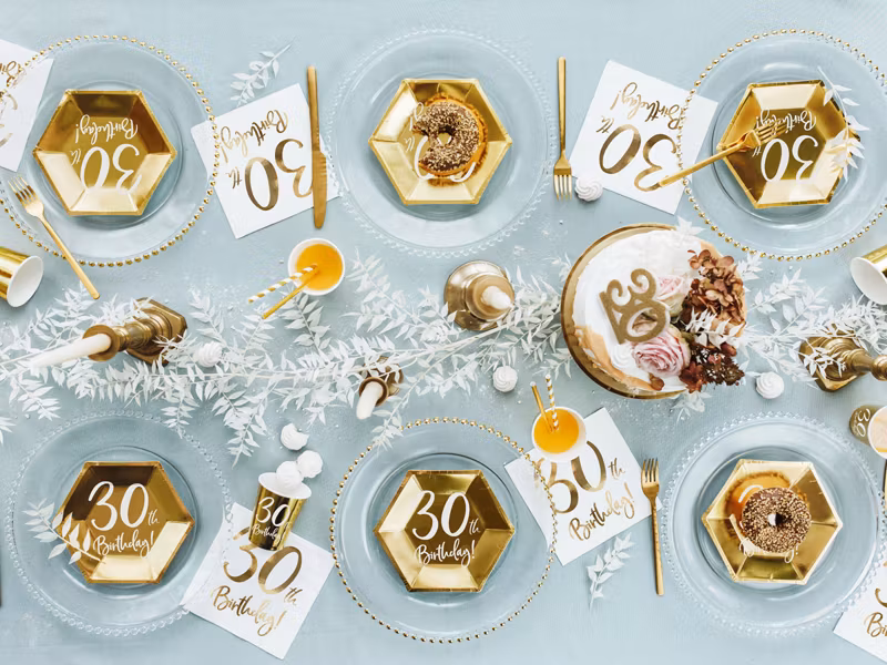 Pappersmuggar 30th Birthday Guld Metallic