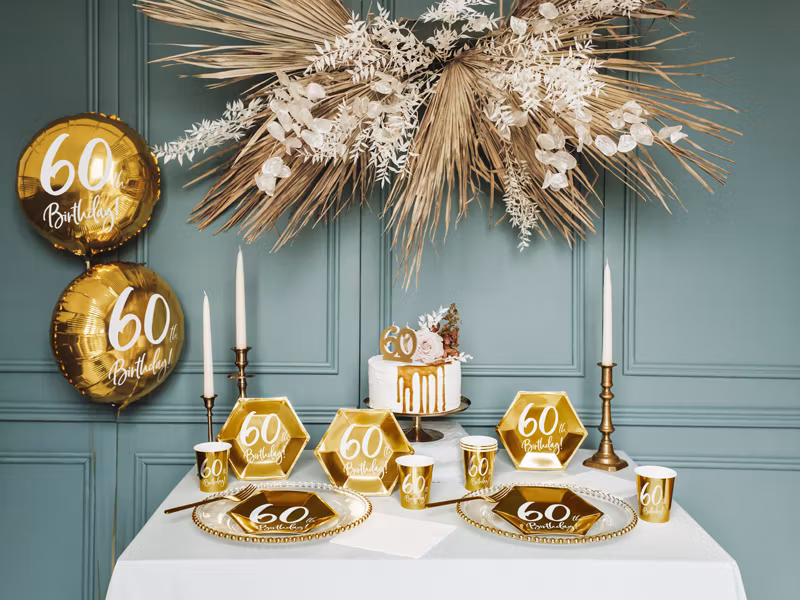 Pappersmuggar 60th Birthday Guld Metallic
