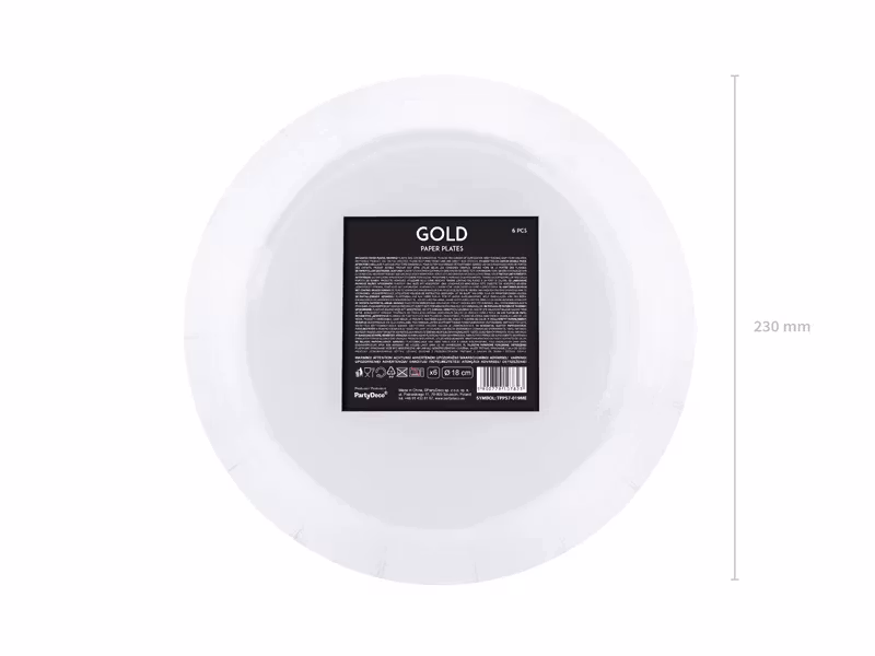 Papperstallrikar Guld Metallic 23cm