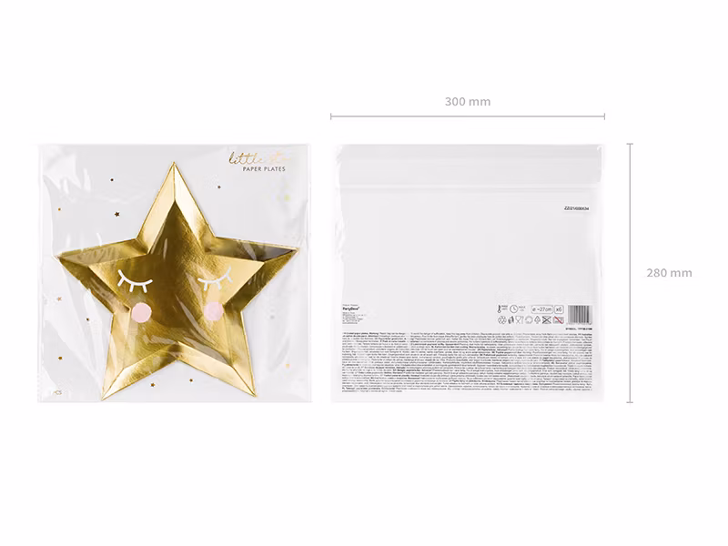 Papperstallrikar Star Guld Metallic