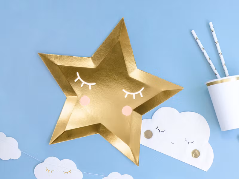 Papperstallrikar Star Guld Metallic