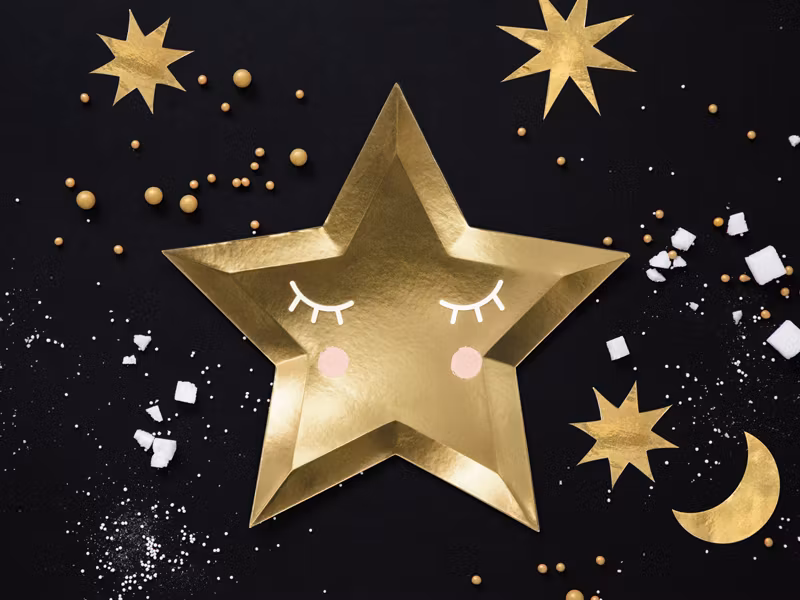 Papperstallrikar Star Guld Metallic