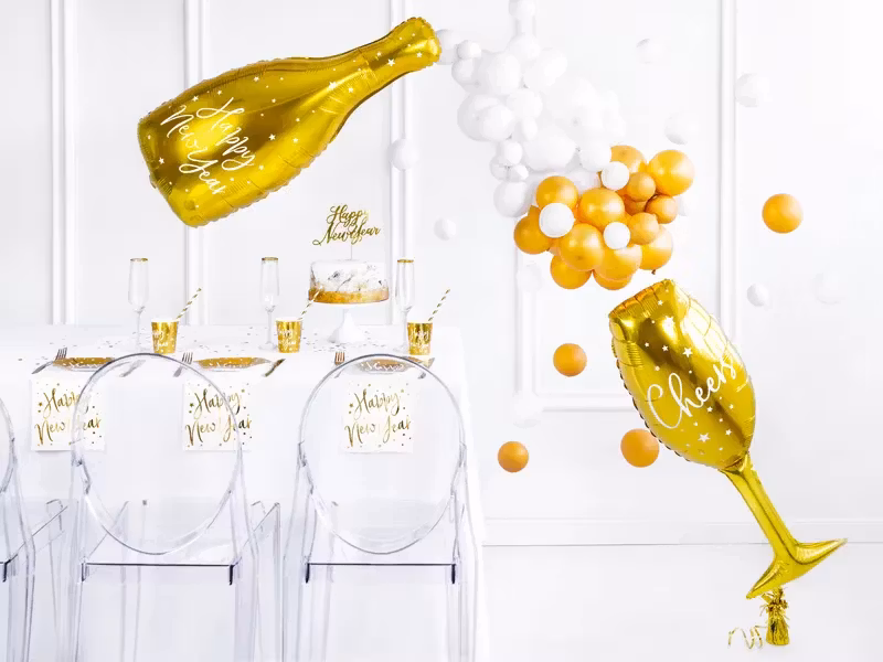 Papperstallrikar Happy New Year Guld Metallic