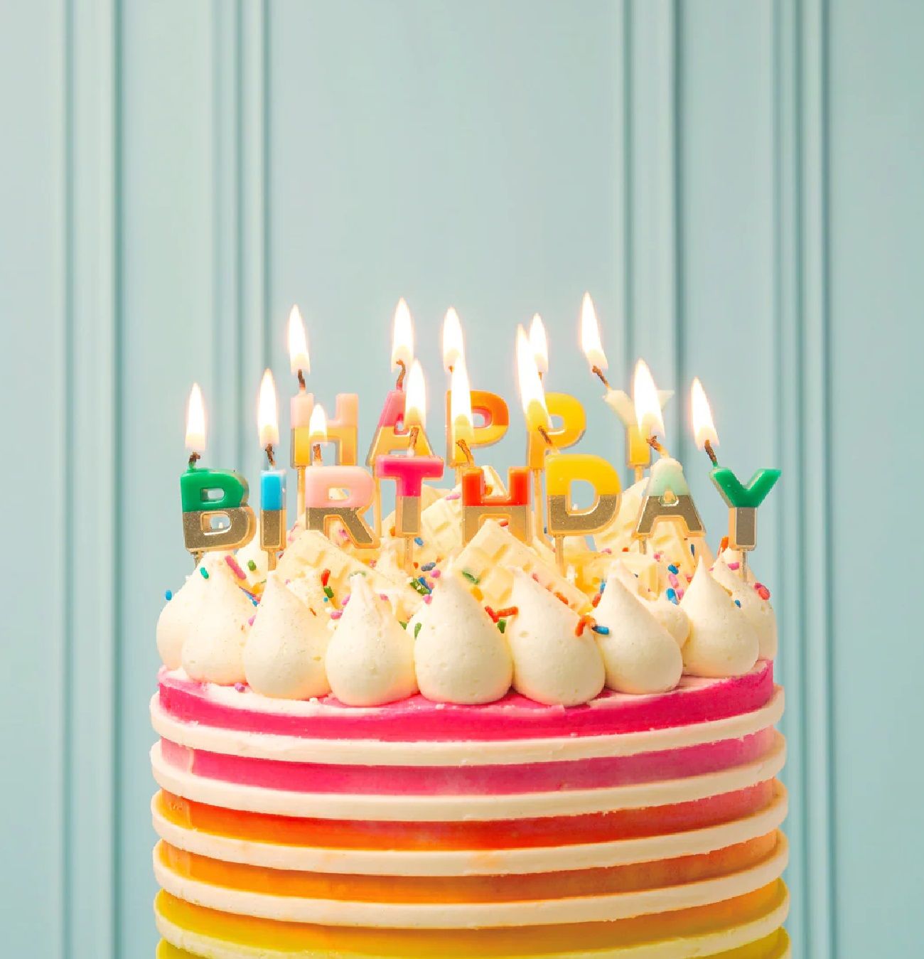 Tårtljus Happy Birthday Guldglitter