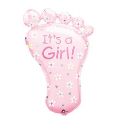 Folieballong Babyfot Rosa It´s a Girl 82cm