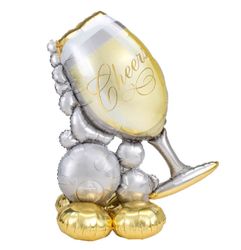 Folieballong Airloonz Champagneglas Cheers 129cm