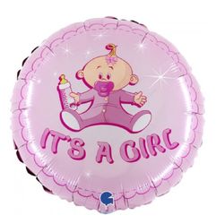 Folieballong Baby Rosa It´s a Girl 46cm