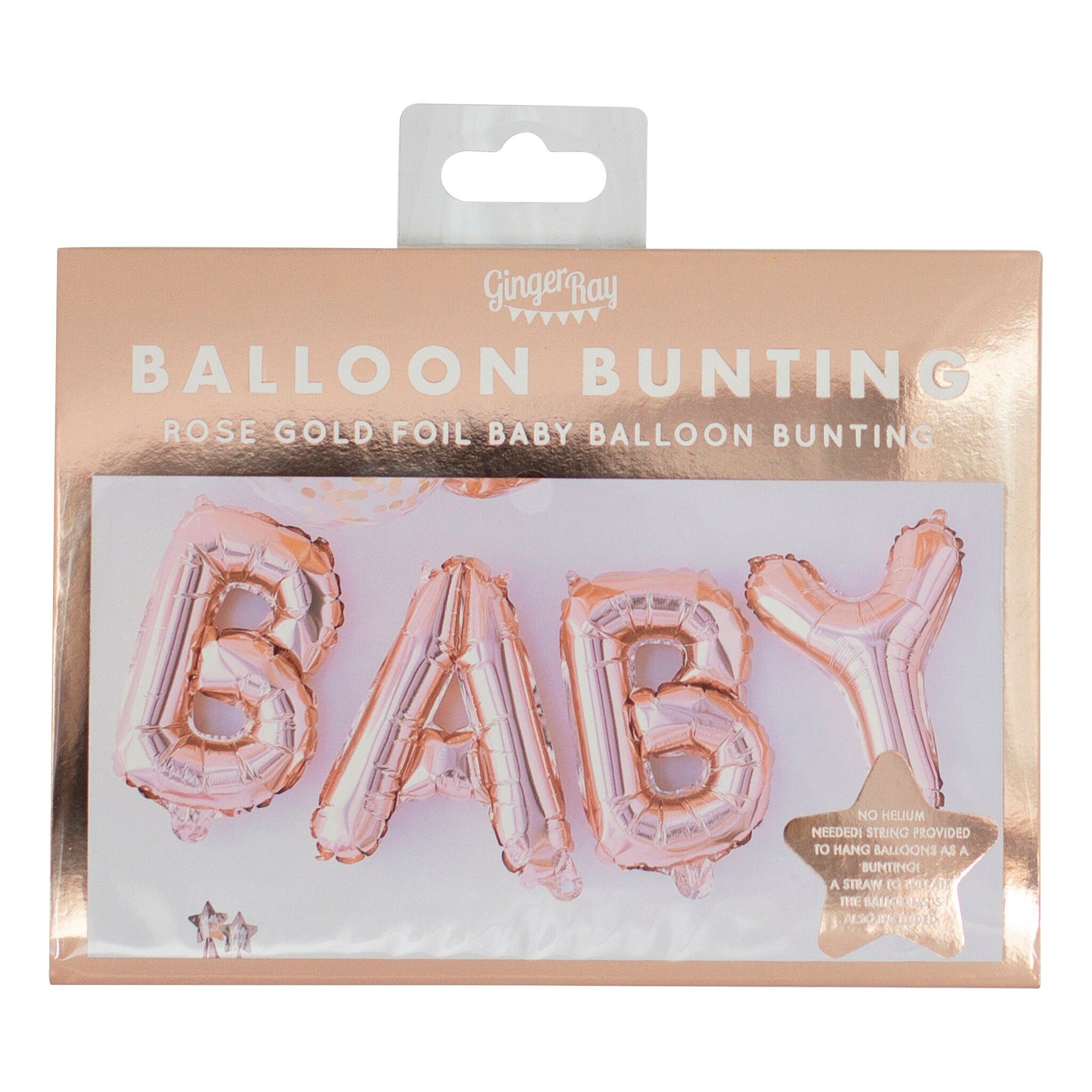 Bokstavsballonger Baby Roséguld