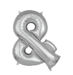 Teckenballong Folie & Silver 96cm