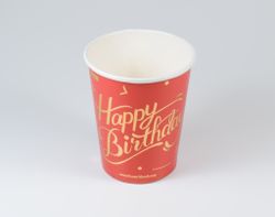 Pappersmuggar Happy Birthday Röd 10-pack