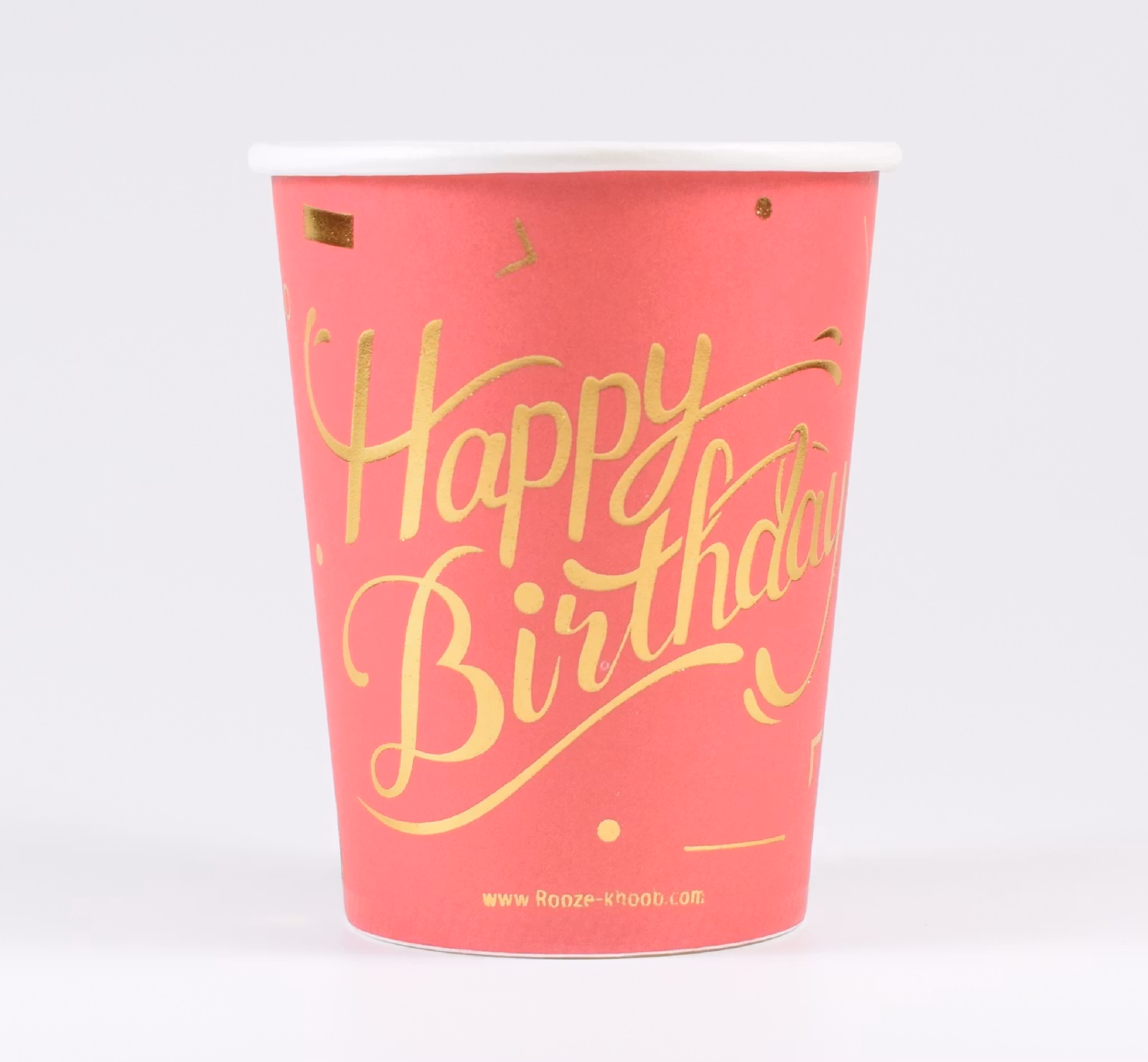 Pappersmuggar Happy Birthday Röd 10-pack