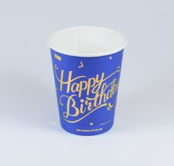 Pappersmuggar Happy Birthday Blå 10-pack