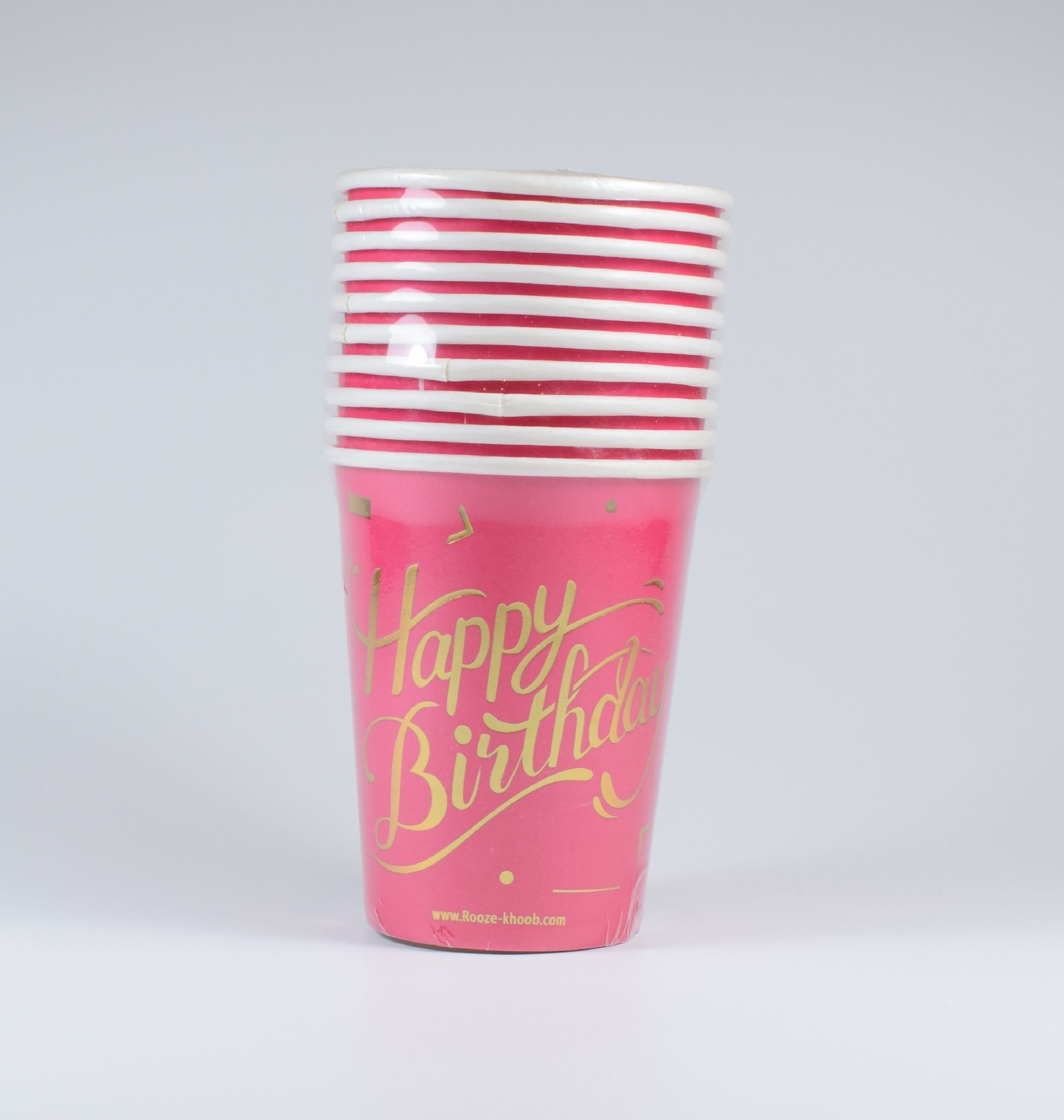Pappersmuggar Happy Birthday Rosa 10-pack