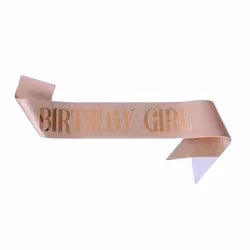 Ordensband "Birthday Girl" Glitter Roséguld med Roséguld text
