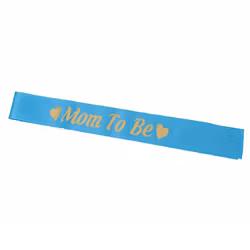 Ordensband "Mom To Be" Baby Blå med Guld text