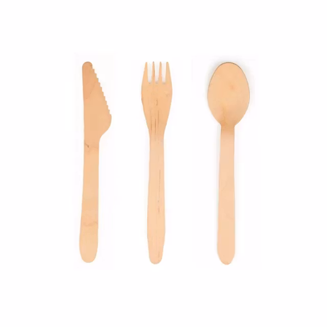Träbestick - Sked, Gaffel, Kniv 3 x 25-pack
