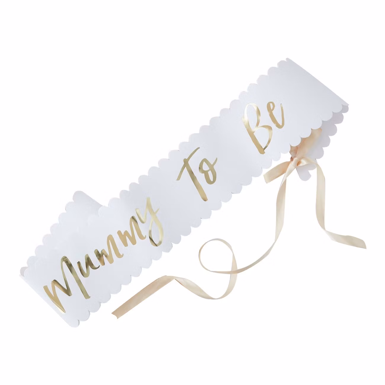 Ordensband "Mummy To Be" Vit med Rosé Guld text
