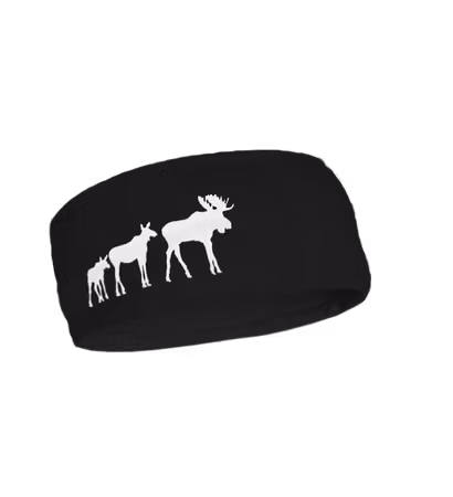 Pannband i ekologisk bomull med älgar