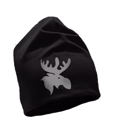 Mössa i ekologisk bomull med älghuvud