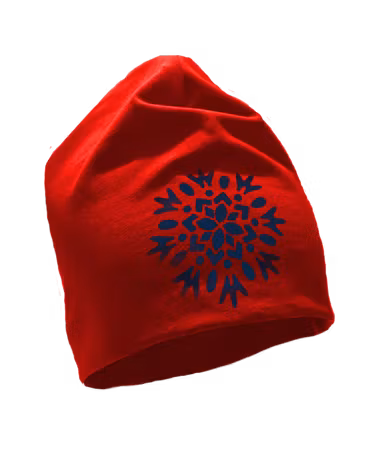 Mössa i ekologisk bomull med snöflinga