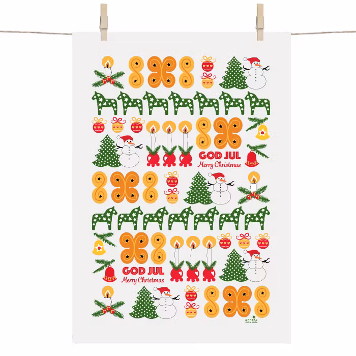 Kökshandduk - God jul snögubbe