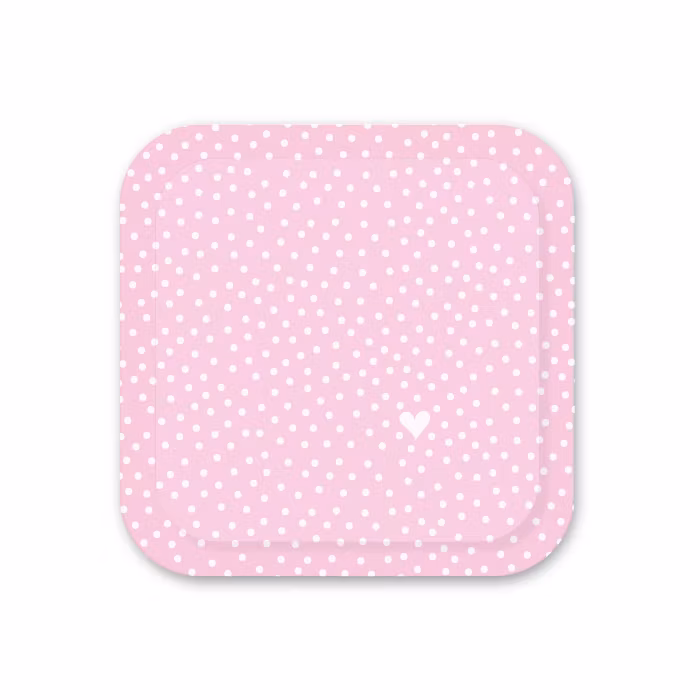 Bricka 20x20 cm - Rosa prickar