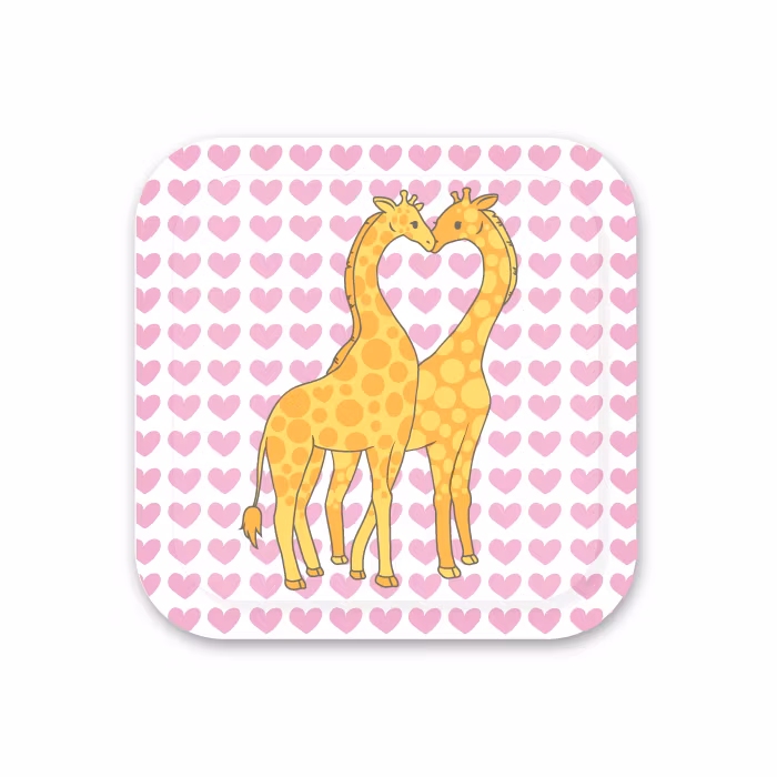 Bricka 20x20 cm - Giraffer