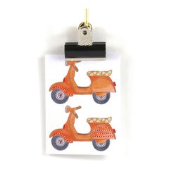 Små kort utan kuvert - Orange vespa