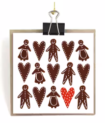 Stort kort med kuvert - Pepparkakorna
